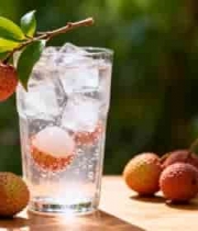  夏日荔枝气泡水特写2441#横屏 	 