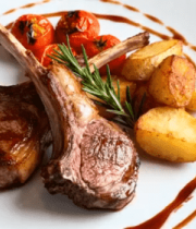 摆盘精致的烤羊排美食4044#横屏 