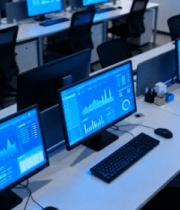 办公场所多台电脑数据展示3769#横