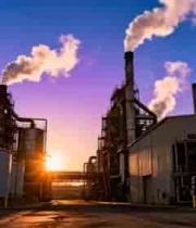  夕阳下的工业工厂2382#横屏 	 -