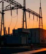  夕阳下的电力变电站2372#横屏 	 