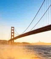  夕阳下的大桥2370#横屏 	 