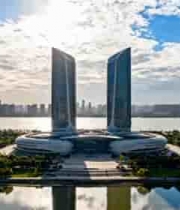  武汉双子塔航拍2355#横屏 	 -