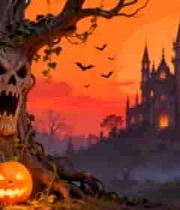  万圣节城堡夜景2270#横屏 	 