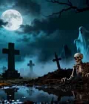  万圣节墓地幽灵场景2272#横屏 