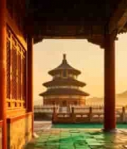  天坛晨光剪影2236#横屏 	 