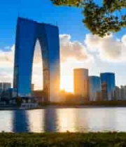  苏州东方之门日落美景2212#横屏 	 