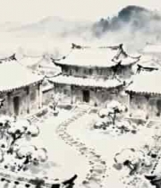  水墨江南雪景2194#横屏 	 