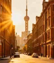  上海外滩阳光街景2044#横屏 	 