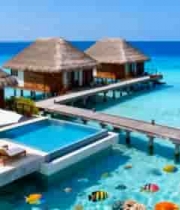  水上茅草屋度假景观2201#横屏 	 