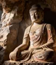  石窟佛像与阳光照射2102#横屏 	 