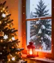  圣诞夜窗景2090#横屏 	 