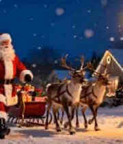  圣诞夜圣诞老人送礼物2091#横屏 	 