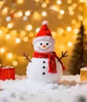  圣诞雪人礼物盒背景2087#横屏 	 -