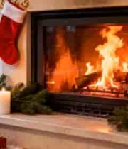  圣诞壁炉火焰燃烧2078#横屏 	 