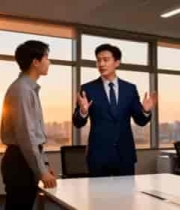  商务三人小组会议讨论2014#横屏 	 -