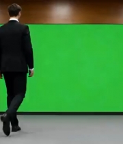  商务人士背影绿幕素材1988#横屏 	 