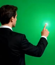  商务男士绿幕点击发光1974#横屏 	 
