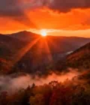  山间日出云海景观1949#横屏 	 