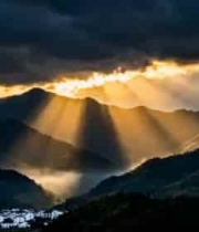  山间云海日出金光1952#横屏 	 