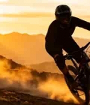  山地车越野日落场景1932#横屏 	 