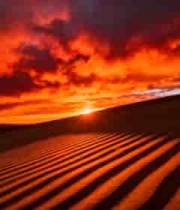  沙漠日落绝美晚霞1916#横屏 	 