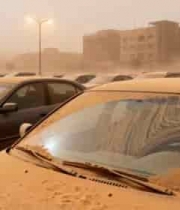  沙尘暴笼罩下的汽车1901#横屏 	 -