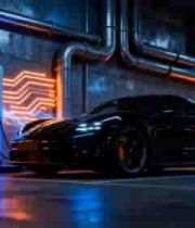  赛博朋克电动跑车充电1868#横屏 	 -