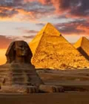  日落时分的埃及金字塔1853#横屏 	 