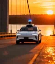  日落大桥自动驾驶汽车1849#横屏 	 