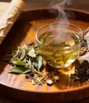  热茶杯中袅袅茶烟1818#横屏 	 -