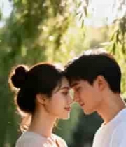  情侣树下浪漫对视1777#横屏 	 