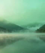  清晨山水云雾缭绕1771#横屏 	 