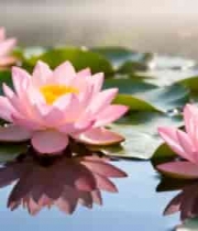  清晨粉色荷花池1762#横屏 	 