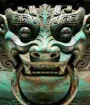  青铜器兽首特写1750#横屏 	 