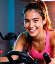  女子动感单车健身1676#横屏 	 -