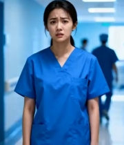  女护士走廊焦急担忧1657#横屏 	 