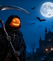  南瓜头死神月夜城堡1635#横屏 	 