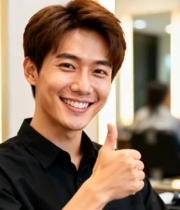  男士微笑竖大拇指1620#横屏 	 