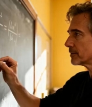  男教师黑板写数学公式1613#横屏 	 -