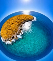  蓝色星球海岛俯瞰1409#横屏 	 