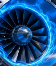  蓝色火焰涡轮引擎特写1393#横屏 	 -