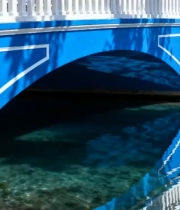  蓝桥碧水倒影风景1379#横屏 	 