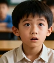  课堂上好奇的小男孩1351#横屏 	 