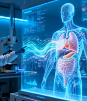  科学家操作3D人体器官模型1335#横屏 	 