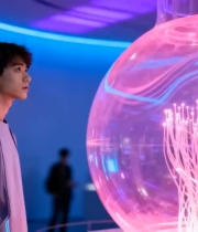  科技感少年与光影装置1316#横屏 	 