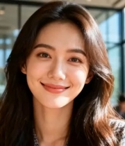  咖啡馆微笑女孩1296#横屏 	 