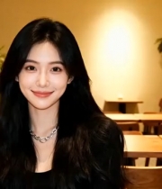  咖啡厅女生温柔微笑1299#横屏 	 - 