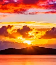  绝美海上日出朝霞1283#横屏 	 