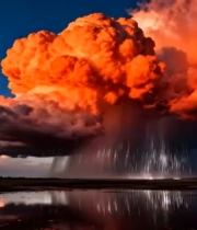  橘红色积雨云延时摄影1276#横屏 	 